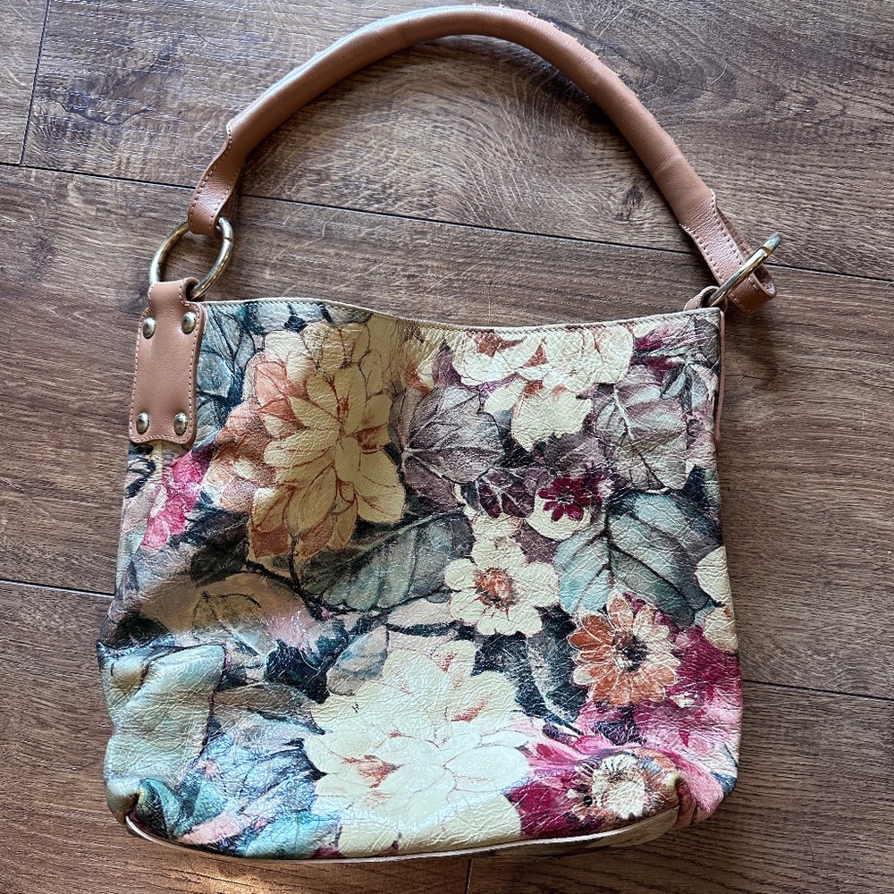 Maurizio Taiuti Floral Leather Tote Bag